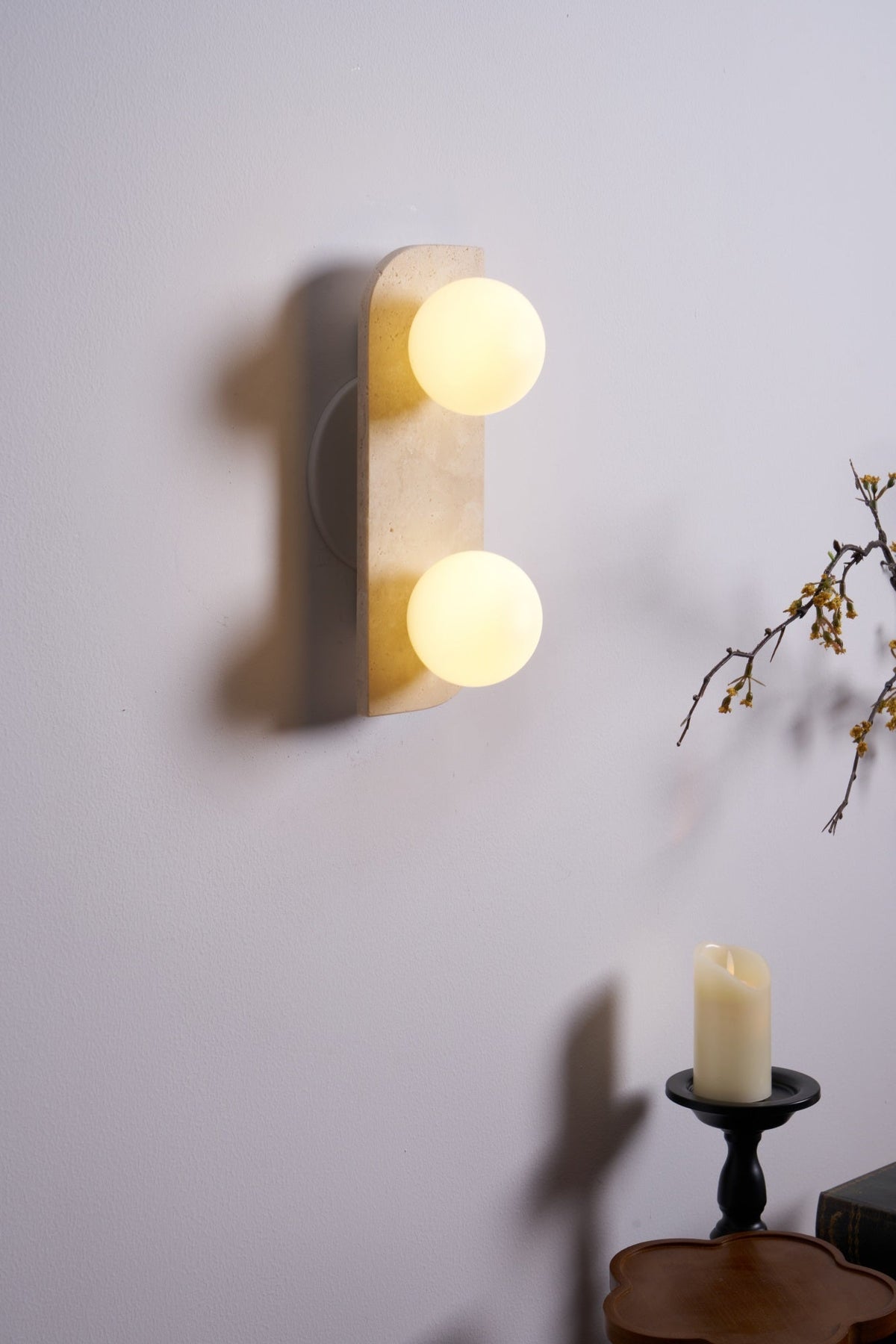 Taviniella Minimalist Travertine Wall Light