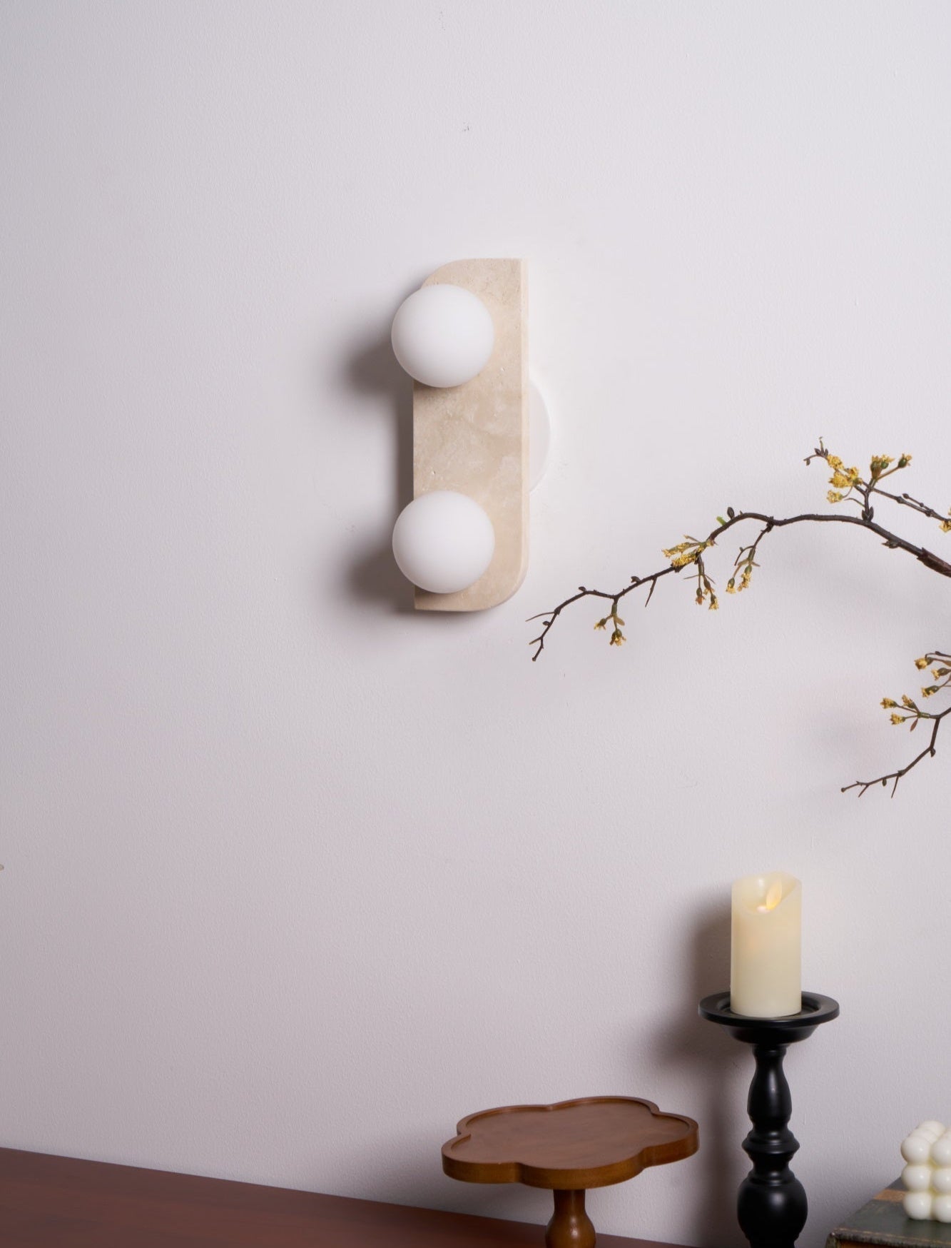 Taviniella Minimalist Travertine Wall Light