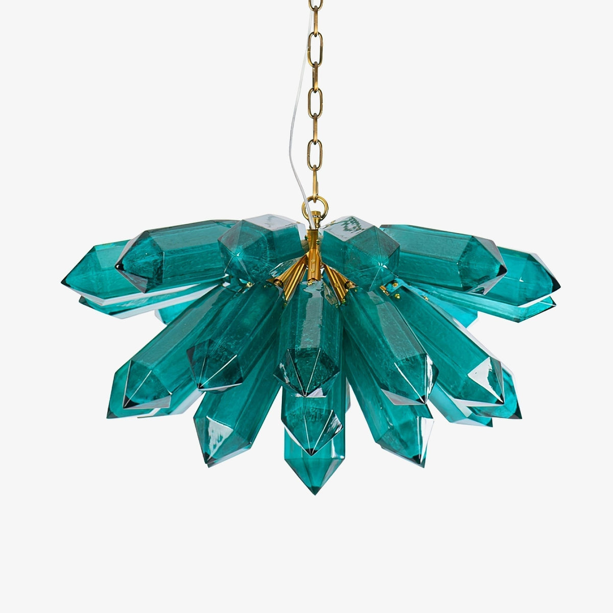 Luxalira Chandelier Emerald Crystal Starburst Gold