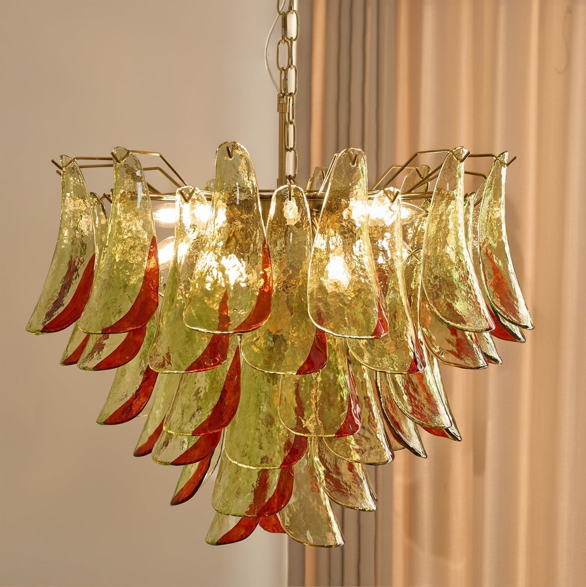 Celoraria Chandelier Murano Glass Petal Elegant