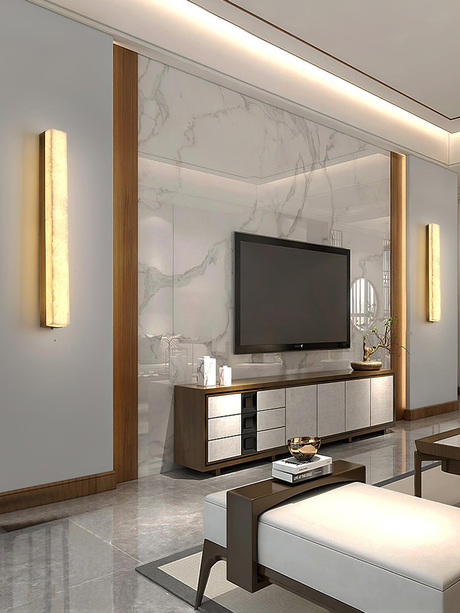 Nivivette Pillar Alabaster Wall Lamp