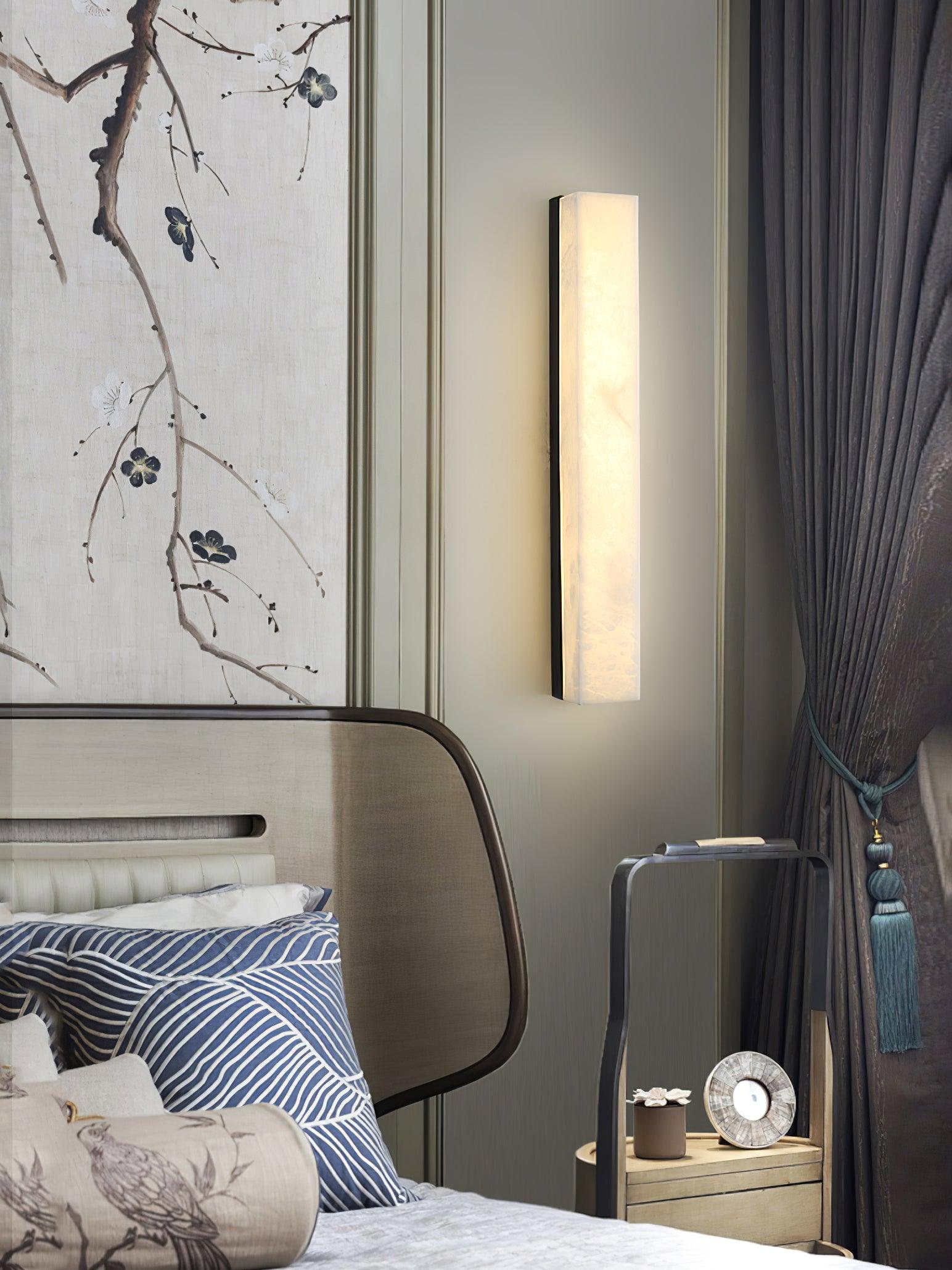 Nivearia Minimalist Alabaster Wall Lamp Rectangular