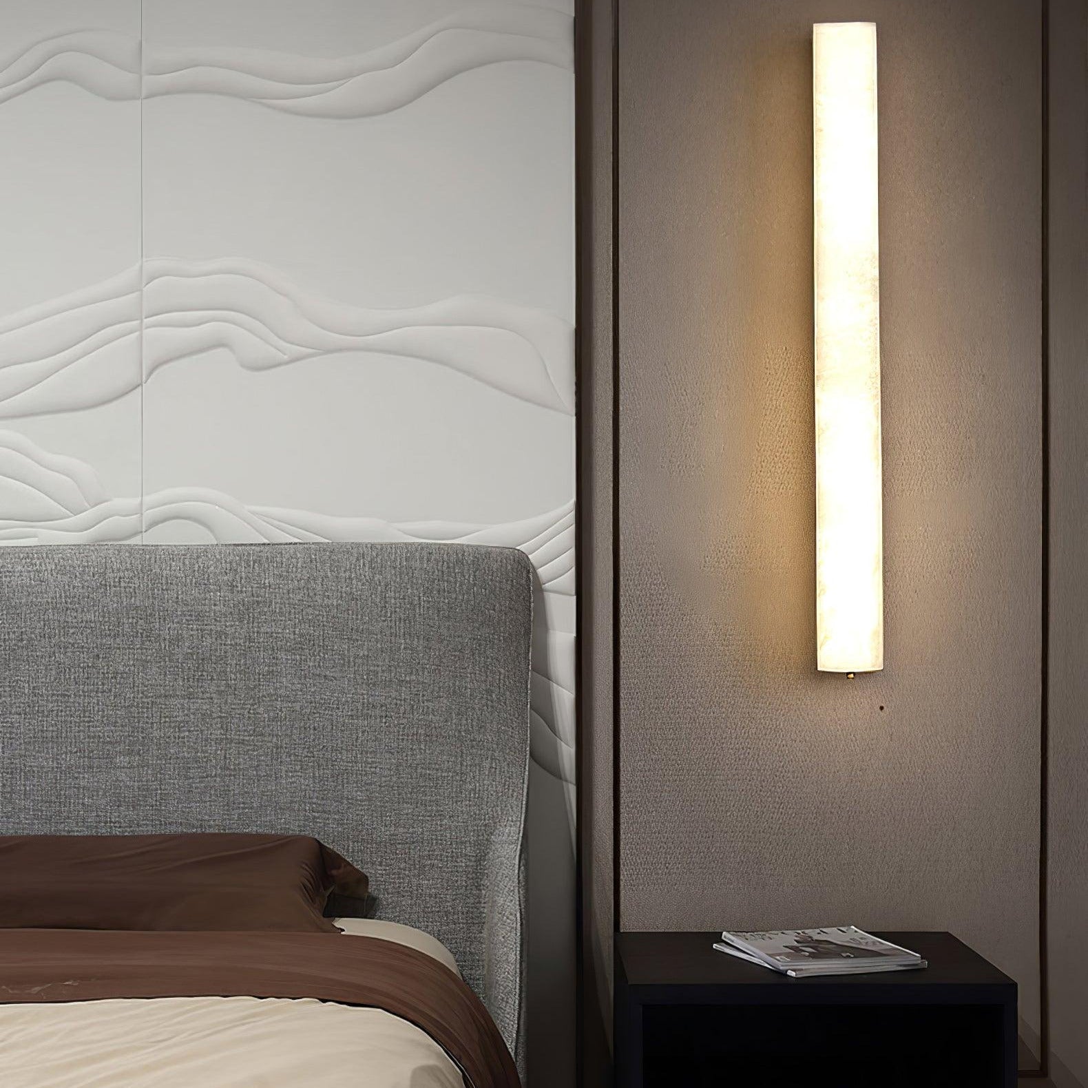 Colette Linear Brass Alabaster Wall Lamp
