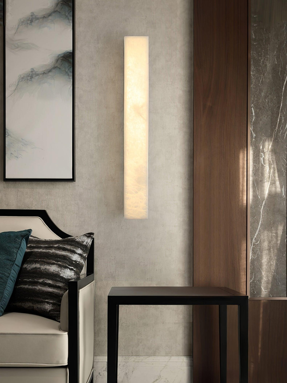 Nivivette Pillar Alabaster Wall Lamp
