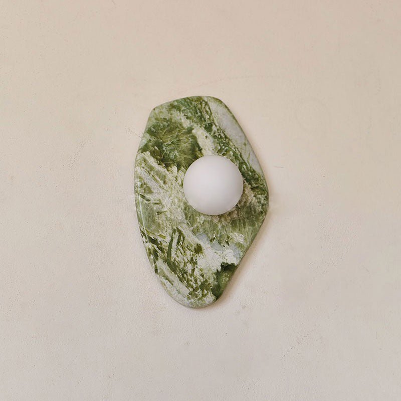 Celivaine Wall Lamp Green Marble Glass