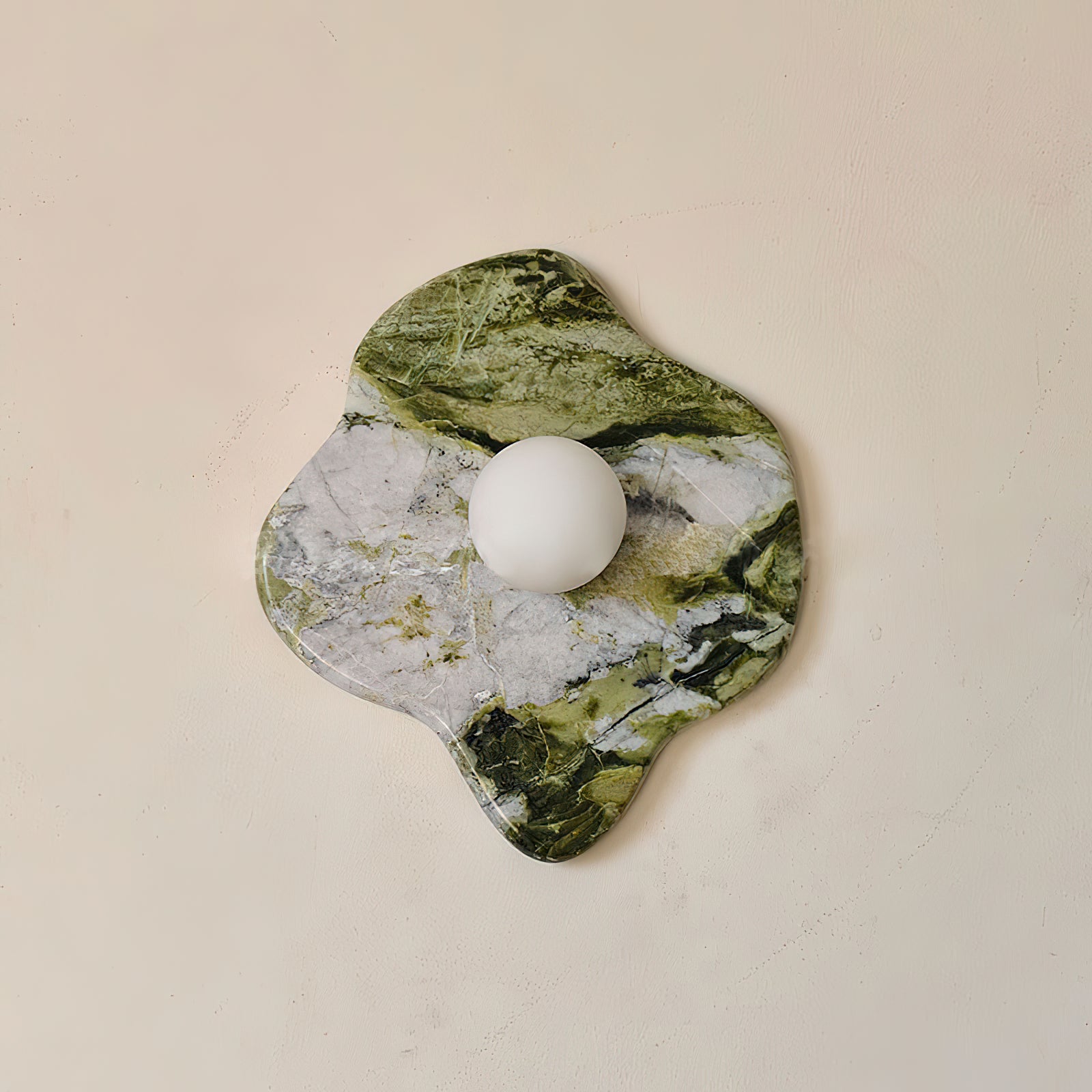 Celivaine Wall Lamp Green Marble Glass