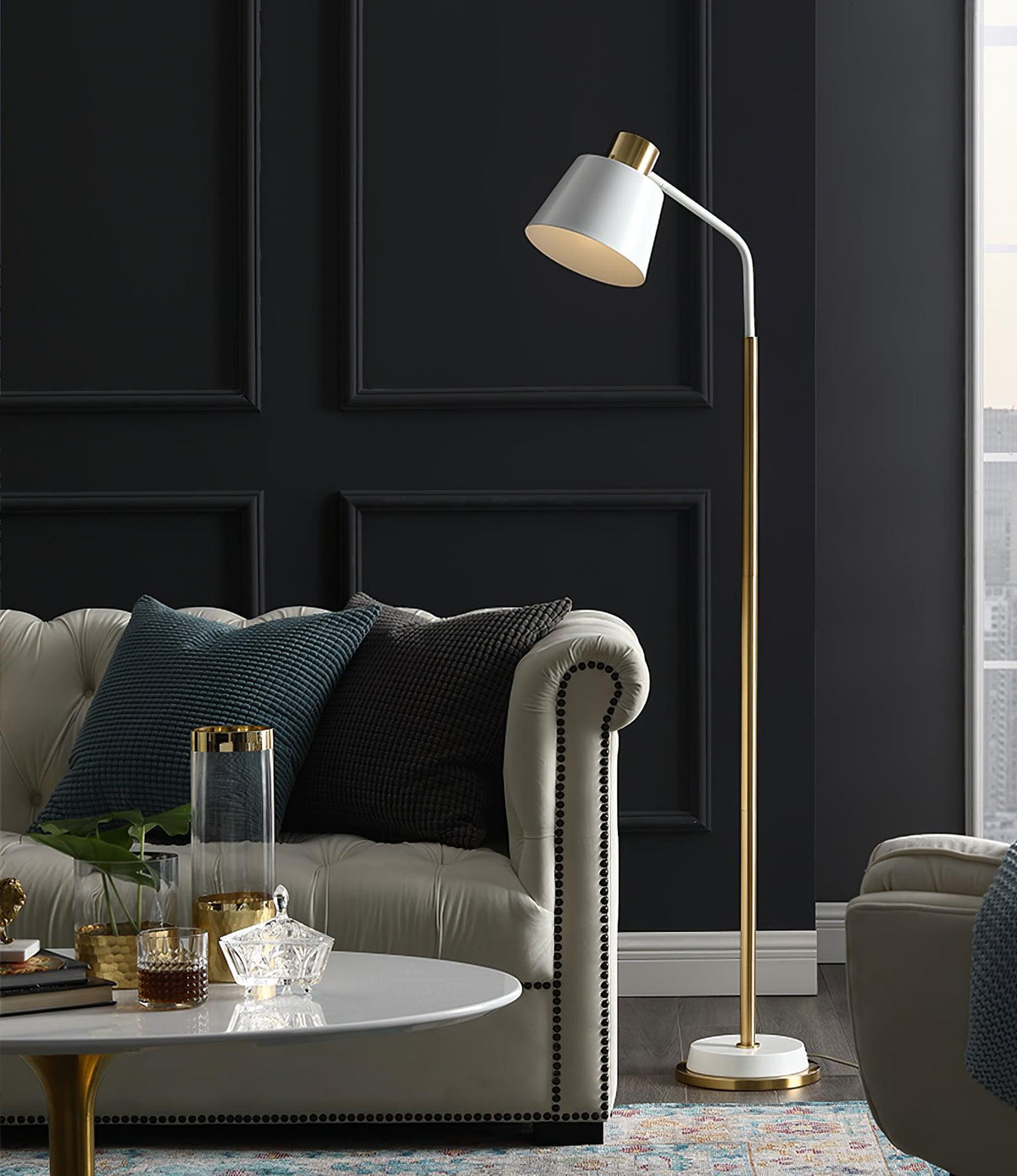 Xildas Black & Gold Minimalistic Floor Lamp