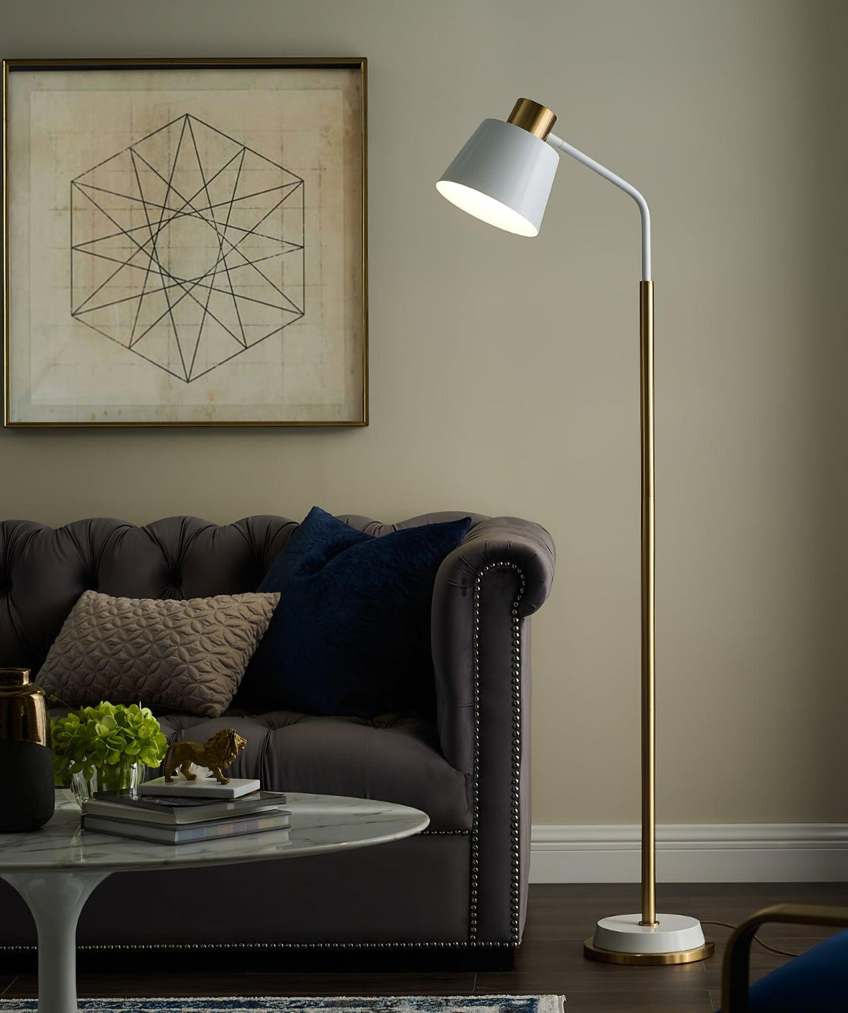 Xildas Black & Gold Minimalistic Floor Lamp
