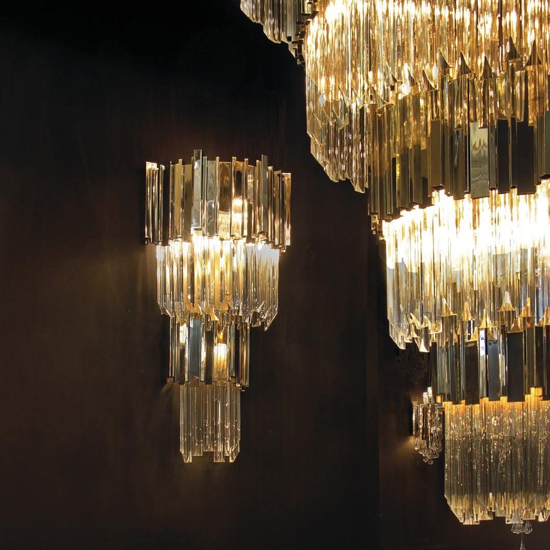 Avenu Chandelier Gold Crystal Golden