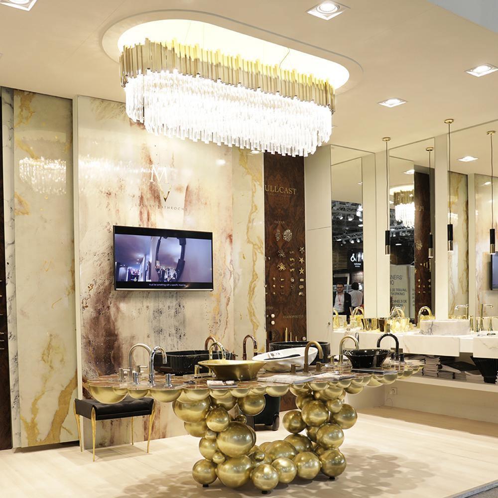 Avenu Chandelier Gold Crystal Golden