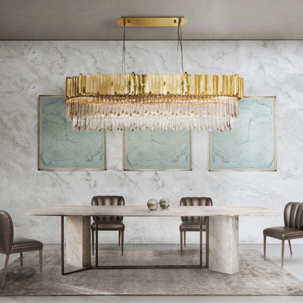 Avenu Chandelier Gold Crystal Golden