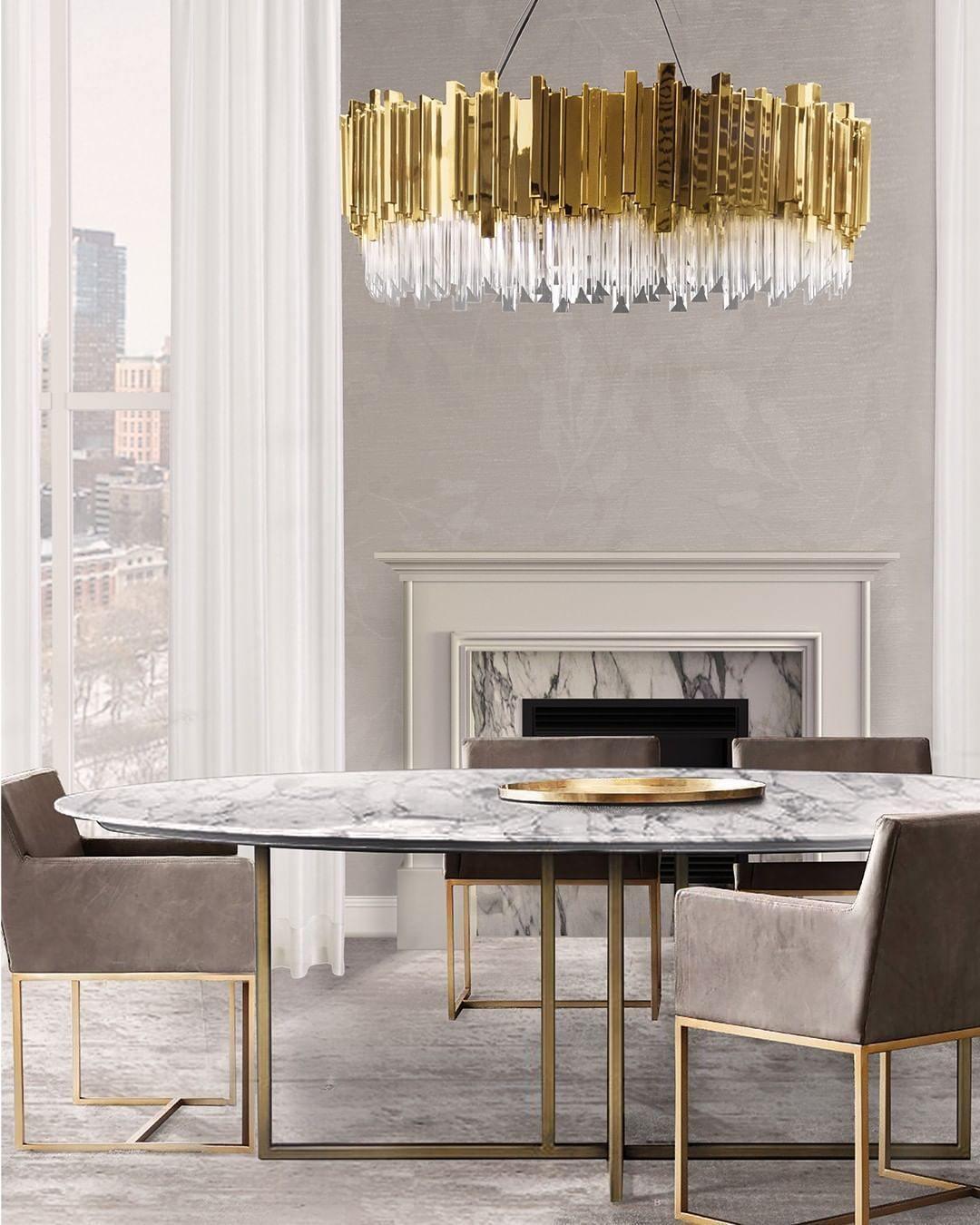 Avenu Chandelier Gold Crystal Golden