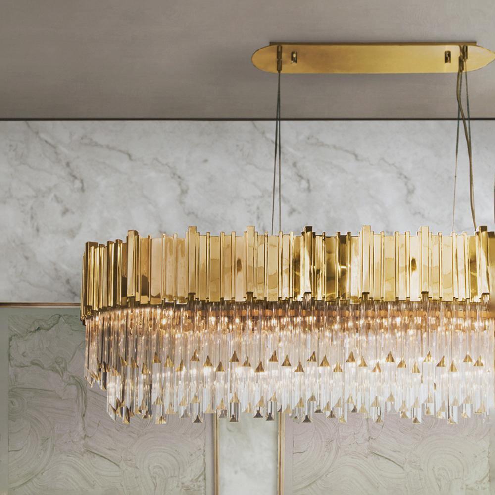 Avenu Chandelier Gold Crystal Golden