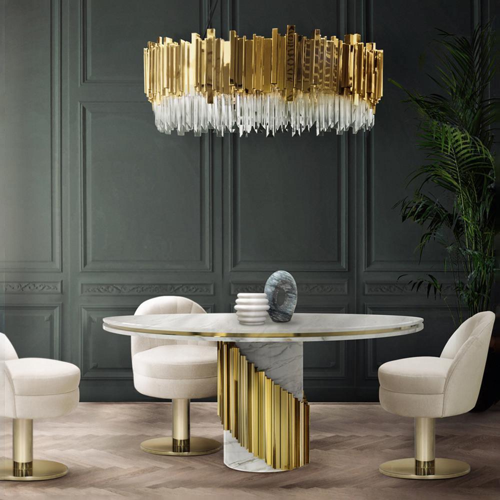 Avenu Chandelier Gold Crystal Golden