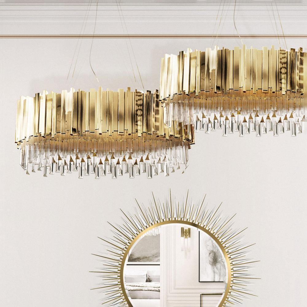 Avenu Chandelier Gold Crystal Golden