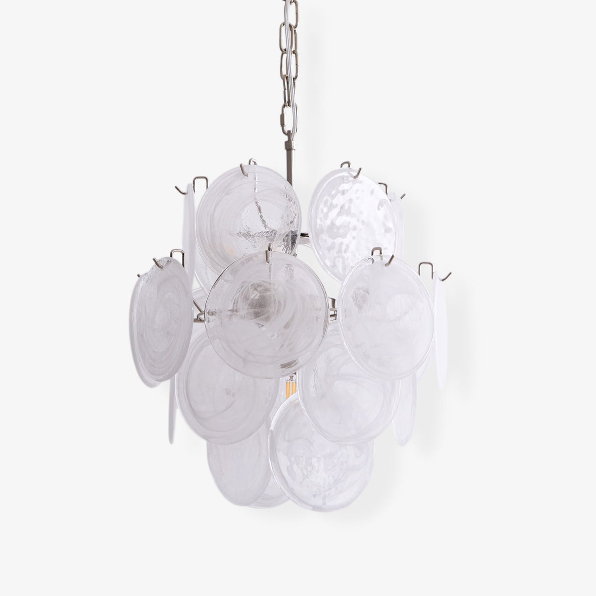 Lioruora Chandelier Apricot Murano Glass Disc Layered Artistic