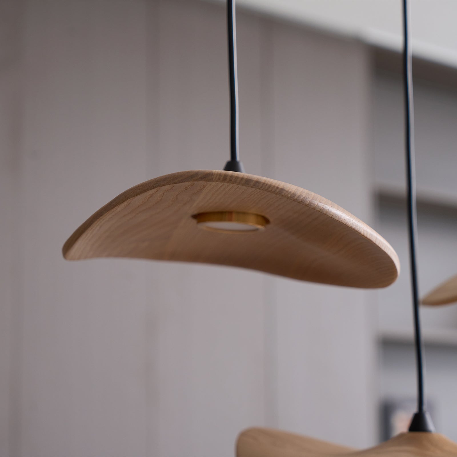 Abbott Modern Minimalist Empty Leaf Wood Chandelier