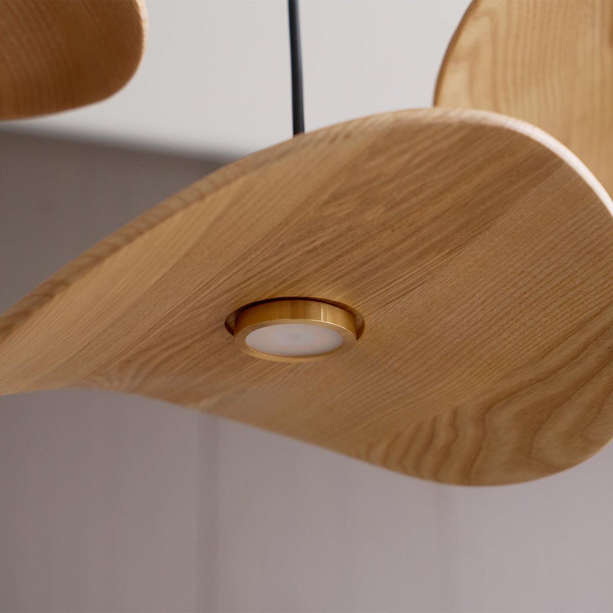 Abbott Modern Minimalist Empty Leaf Wood Chandelier