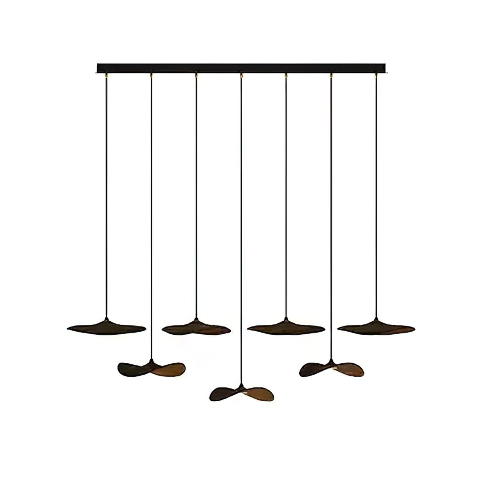 Abbott Modern Minimalist Empty Leaf Wood Chandelier