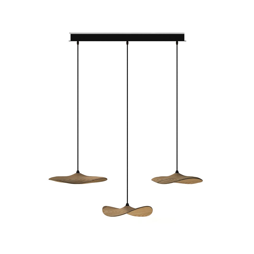 Abbott Modern Minimalist Empty Leaf Wood Chandelier