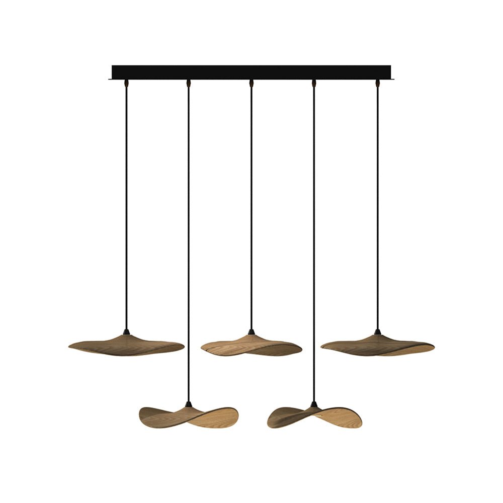 Abbott Modern Minimalist Empty Leaf Wood Chandelier