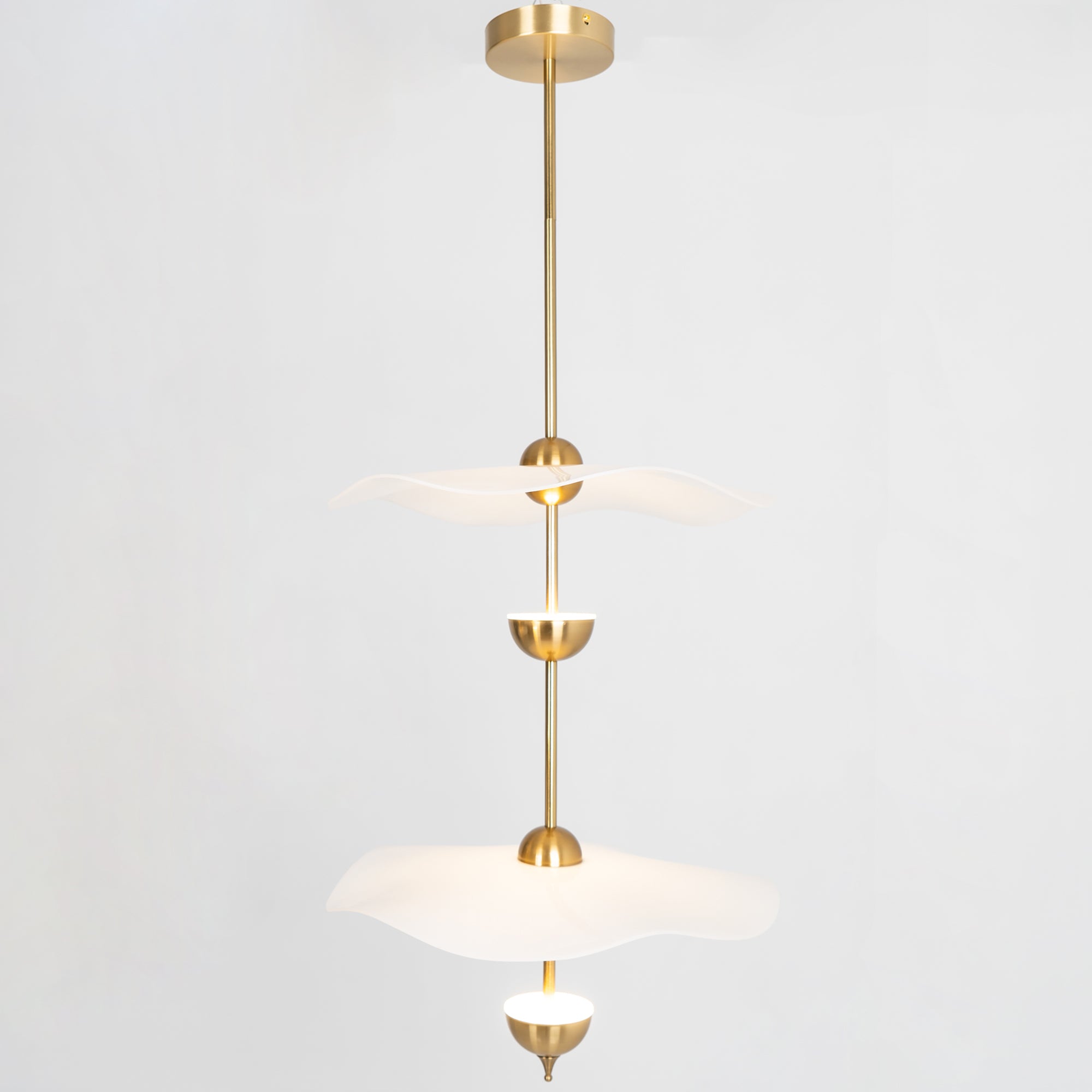 Lustra Pendant Light Double Biscuit for Living Room - Neutral Decor
