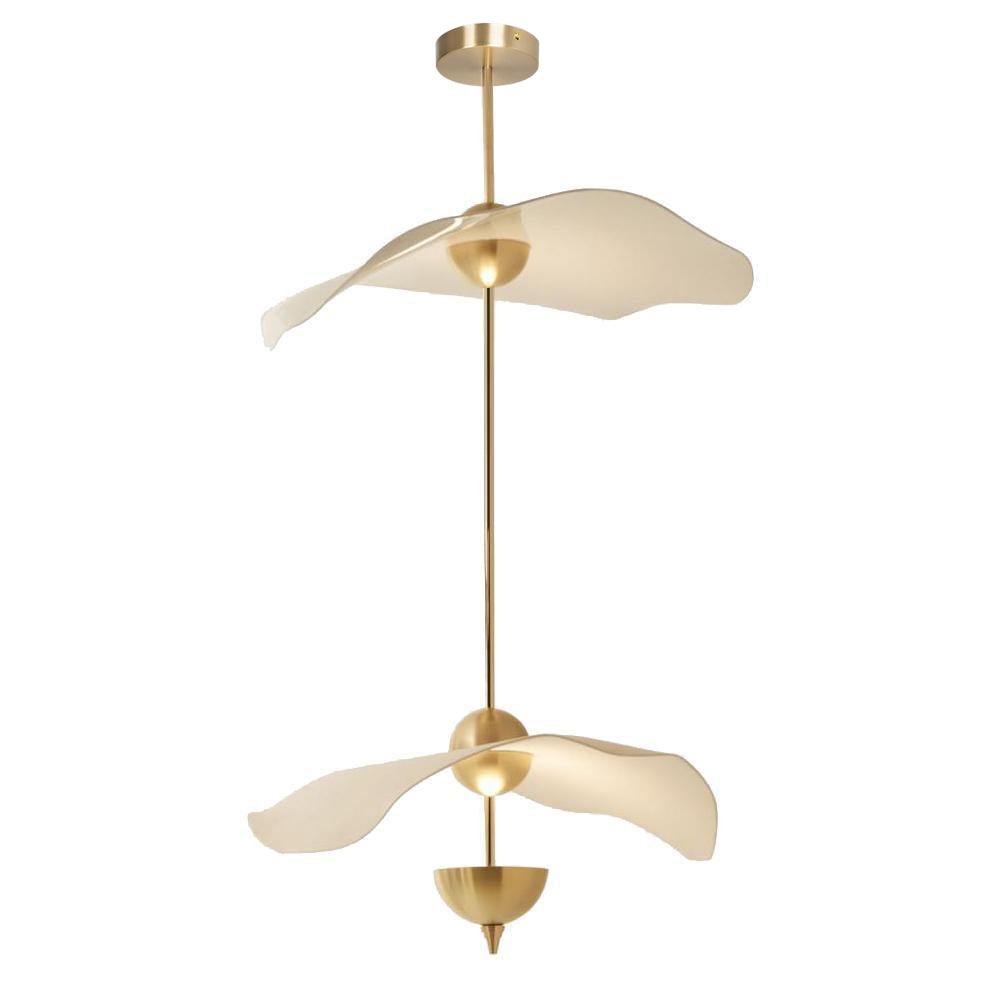 Lustra Pendant Light Double Biscuit for Living Room - Neutral Decor