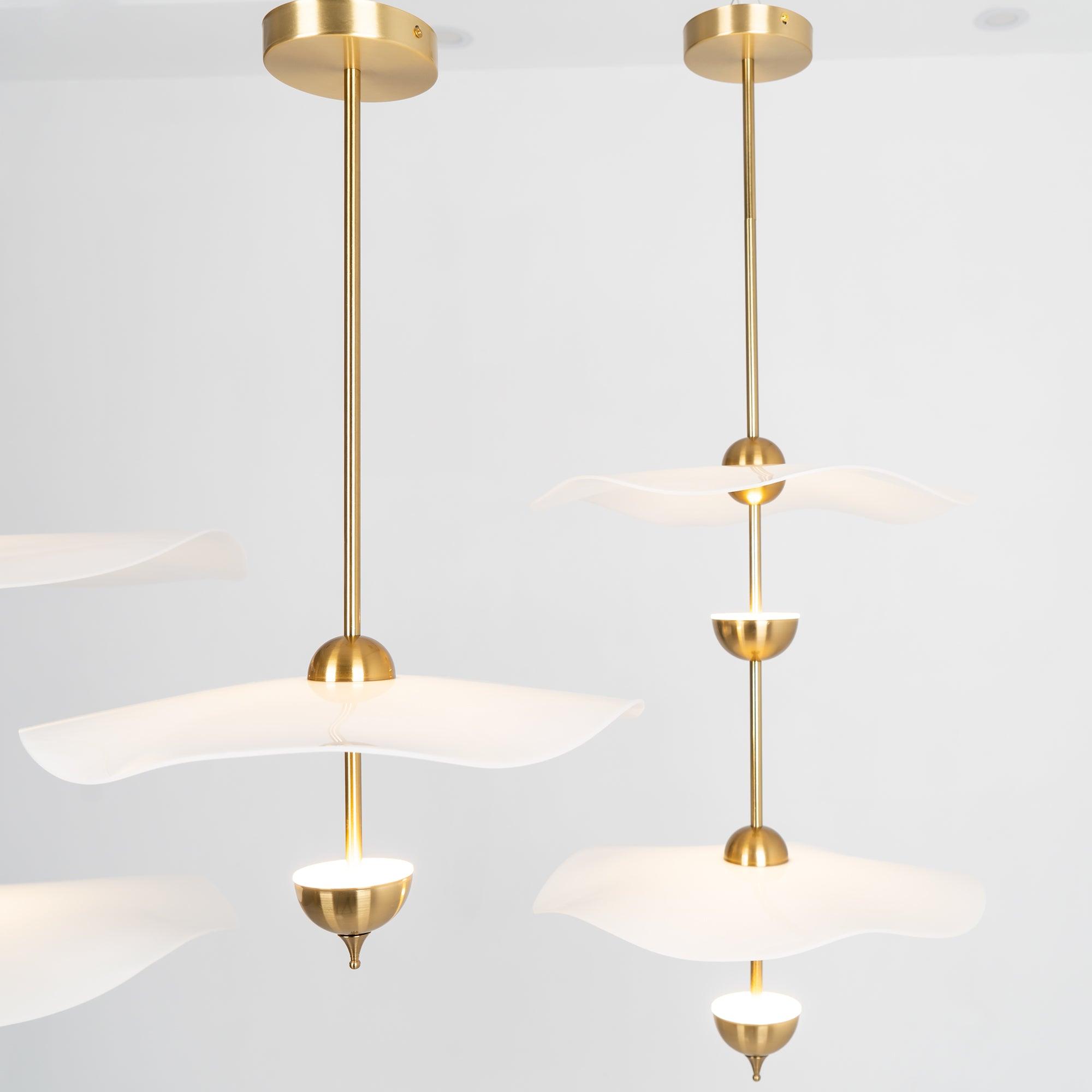 Lustra Pendant Light Double Biscuit for Living Room - Neutral Decor