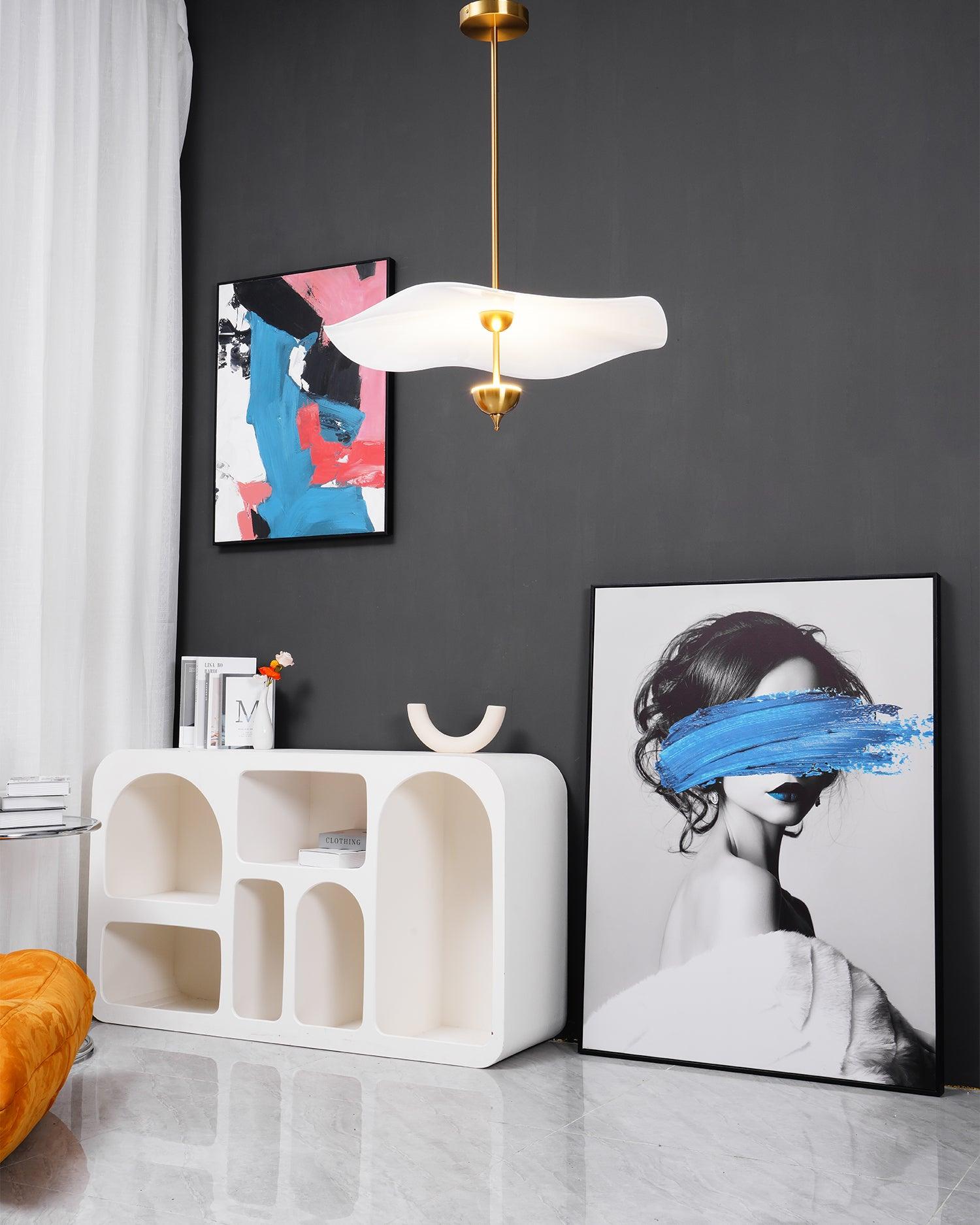 Lustra Pendant Light Double Biscuit for Living Room - Neutral Decor