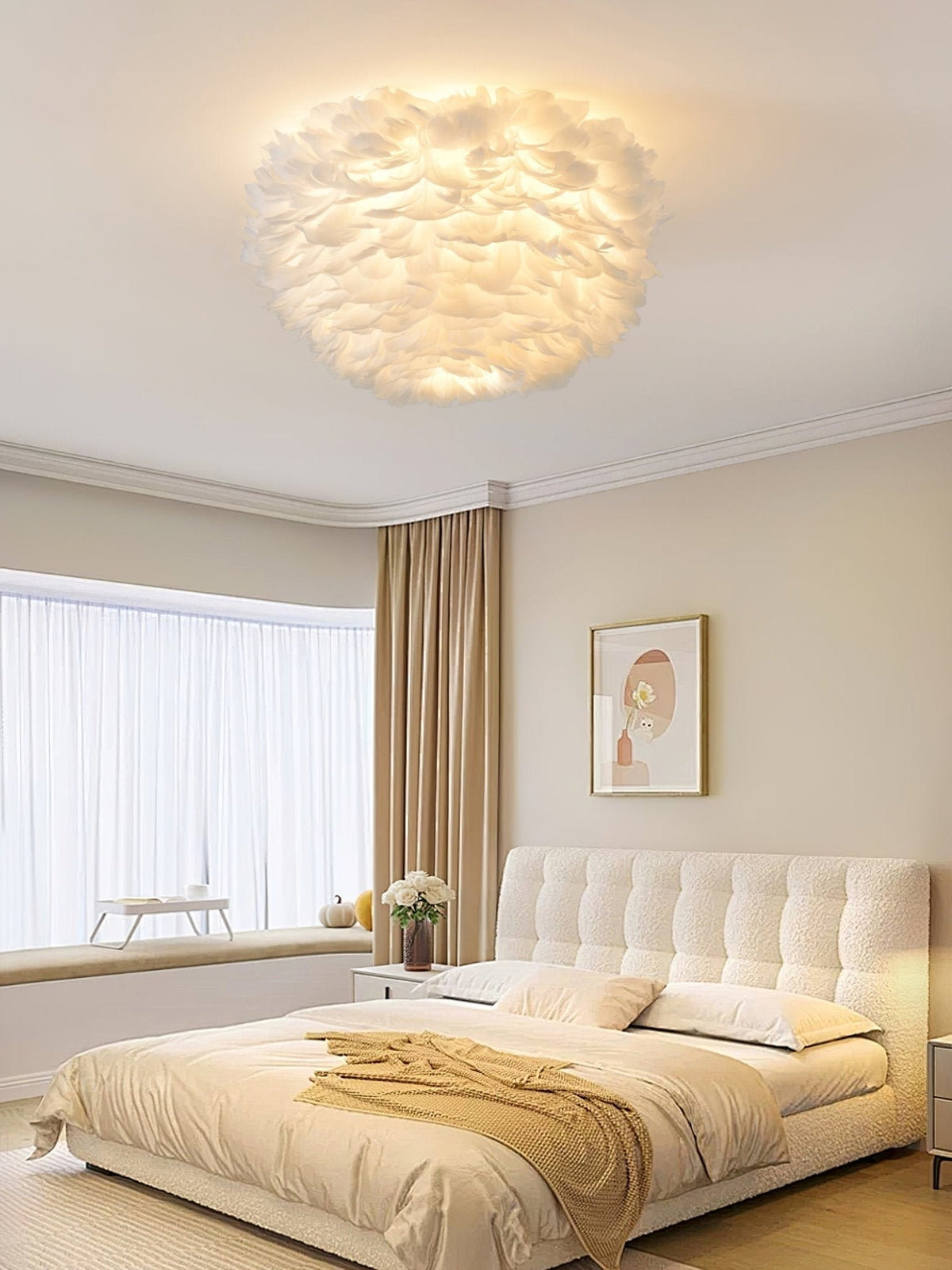 Zalore Premium Nordic Art Feathered Ceiling Lamp