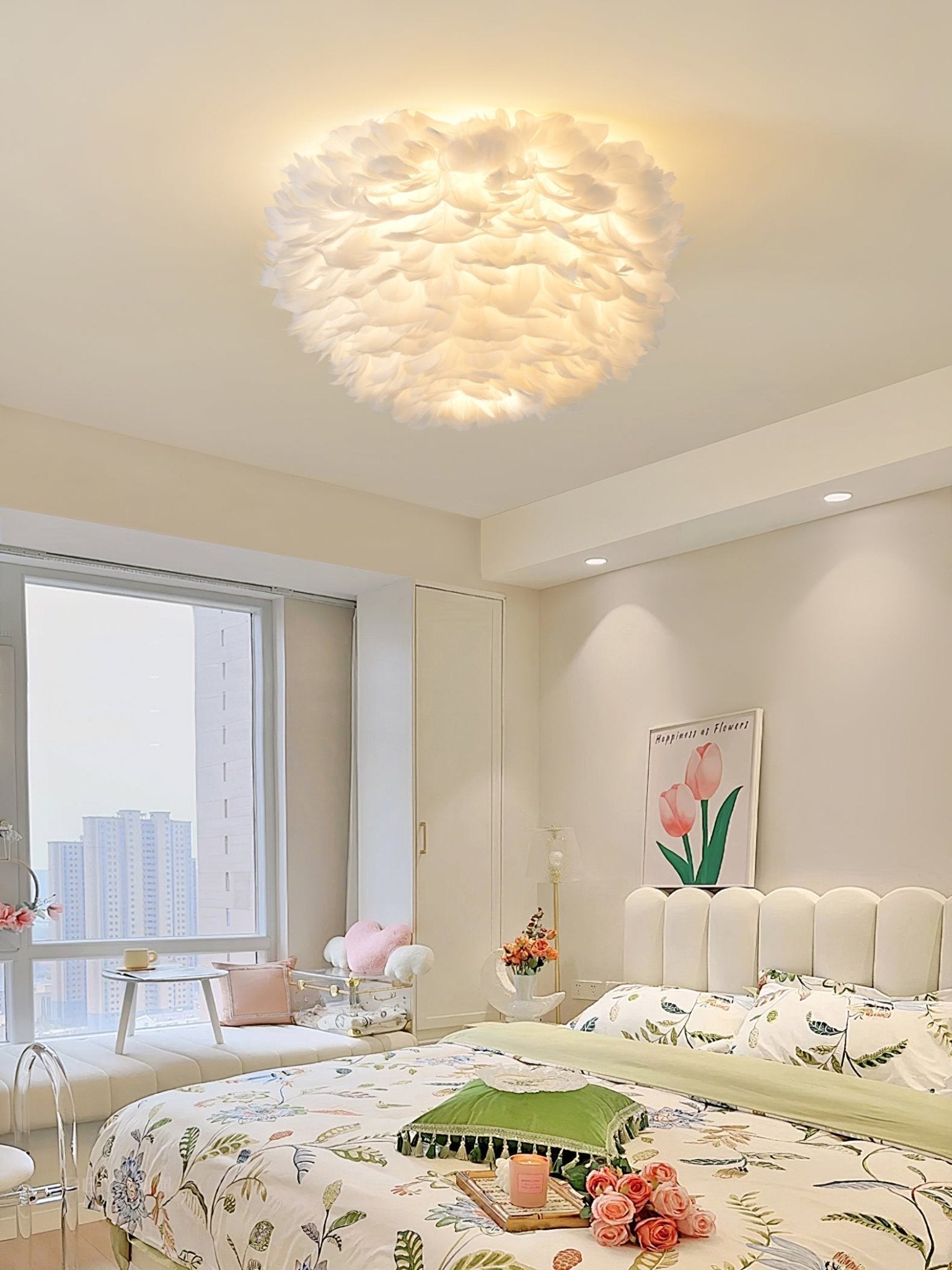 Zalore Premium Nordic Art Feathered Ceiling Lamp