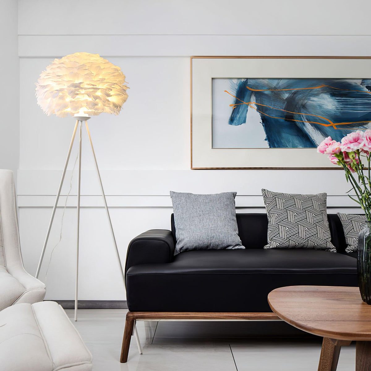 Ivthaar Organic Feather Floor Lamp
