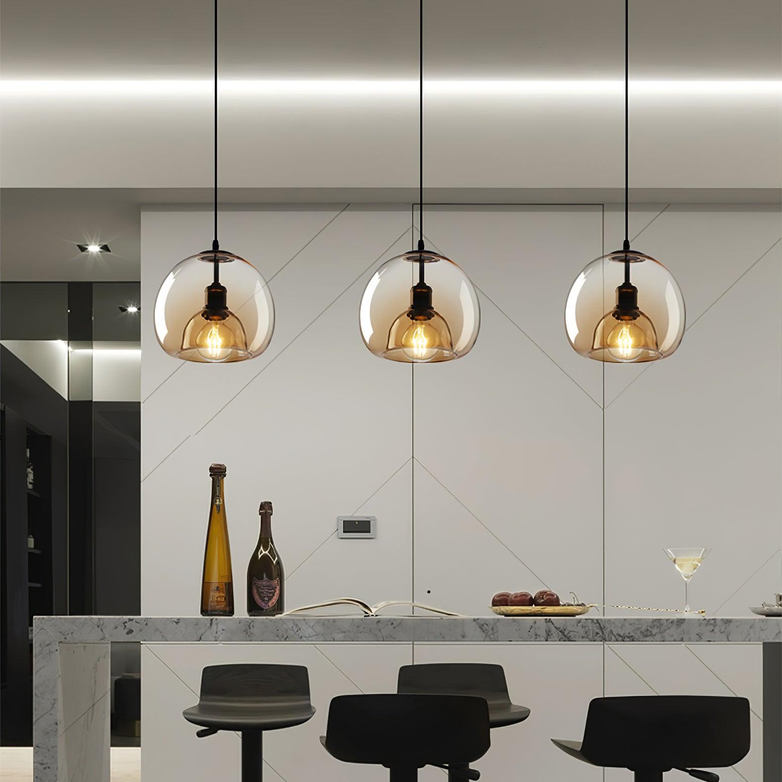 Qev Nordic Art Pearl Glass Pendant Lamp