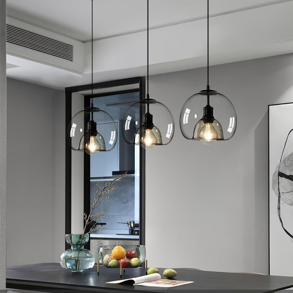 Qev Nordic Art Pearl Glass Pendant Lamp