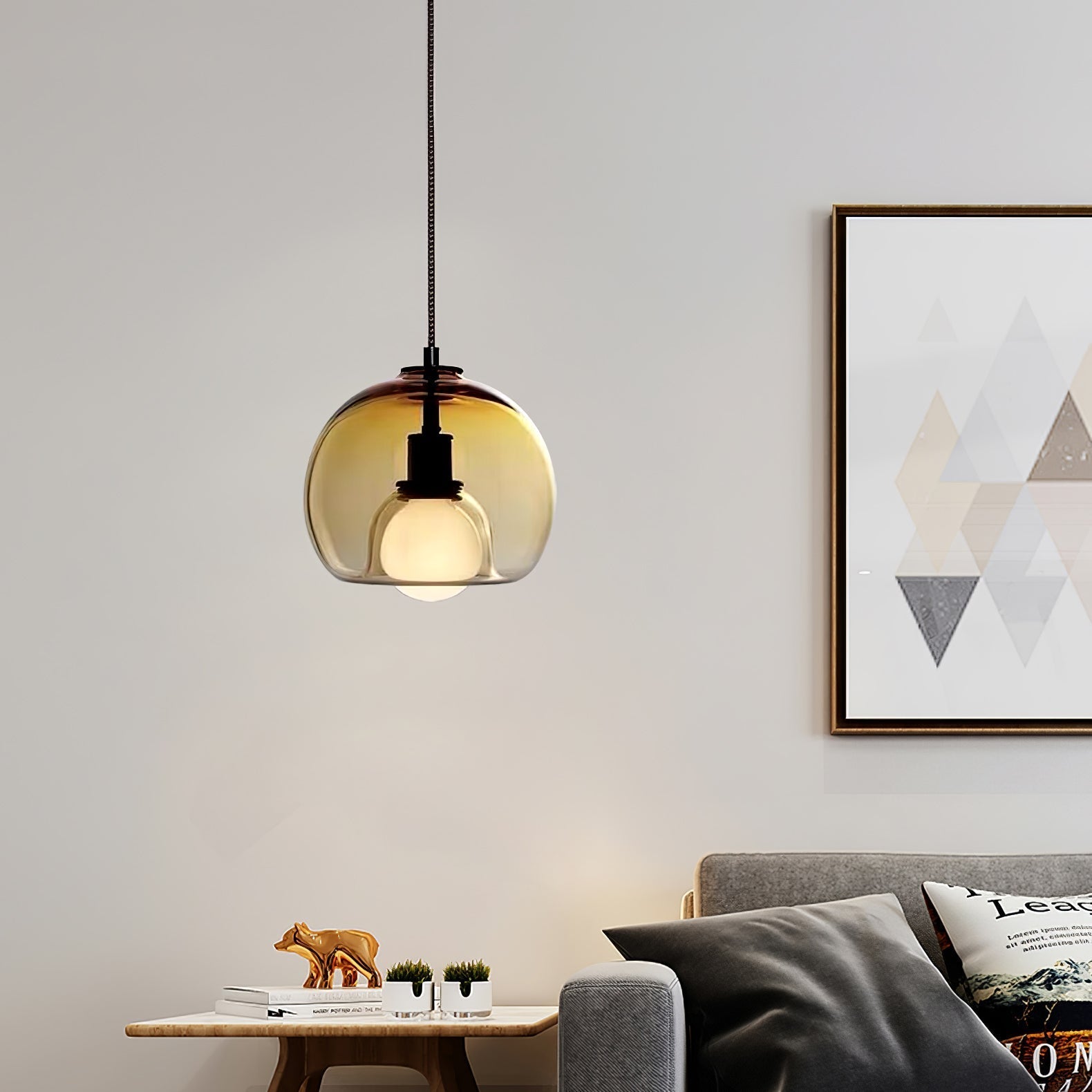 Neritha Glass Contemporary Pendant Light