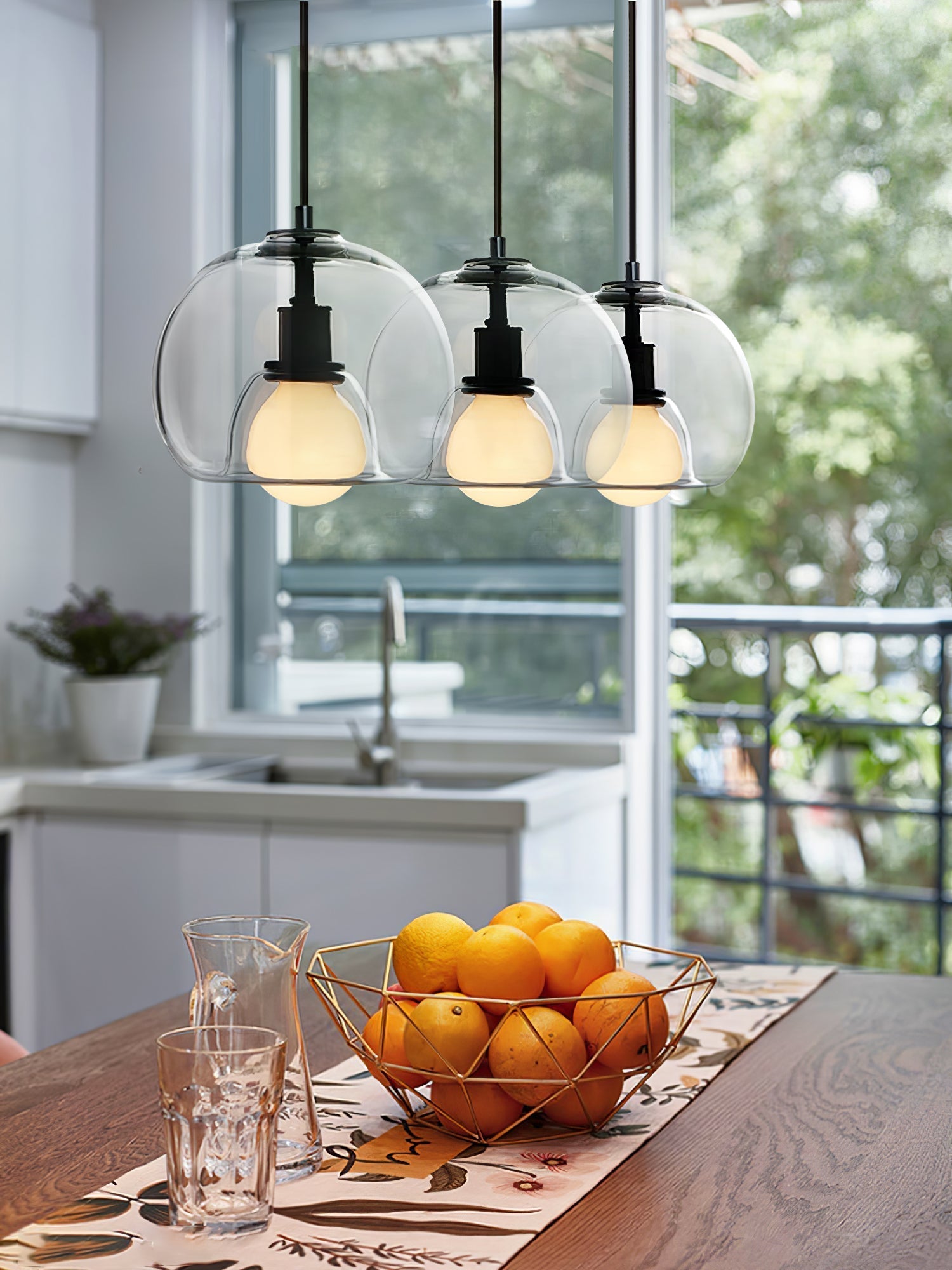 Neritha Glass Contemporary Pendant Light - Neutral Decor