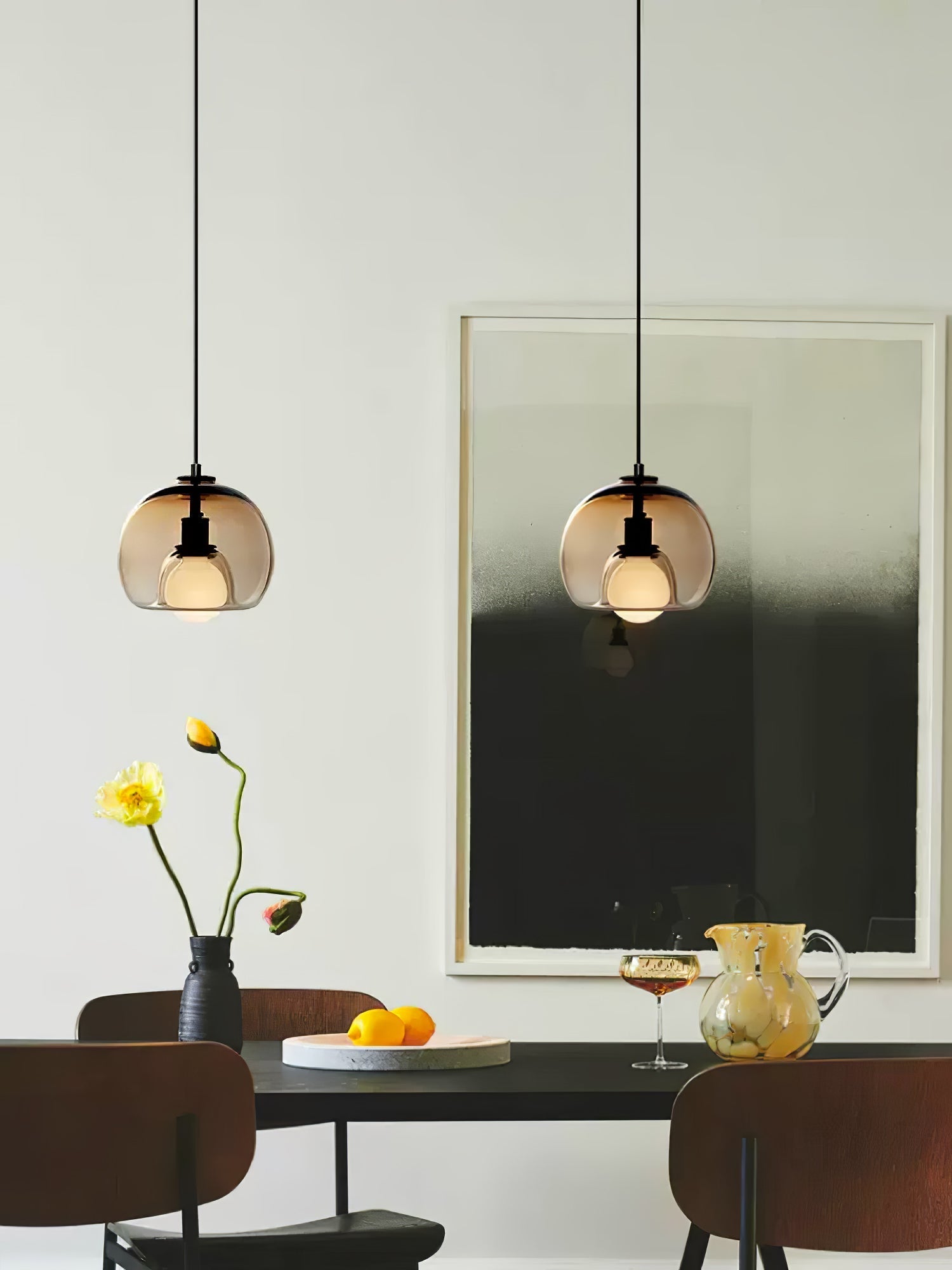 Neritha Glass Contemporary Pendant Light
