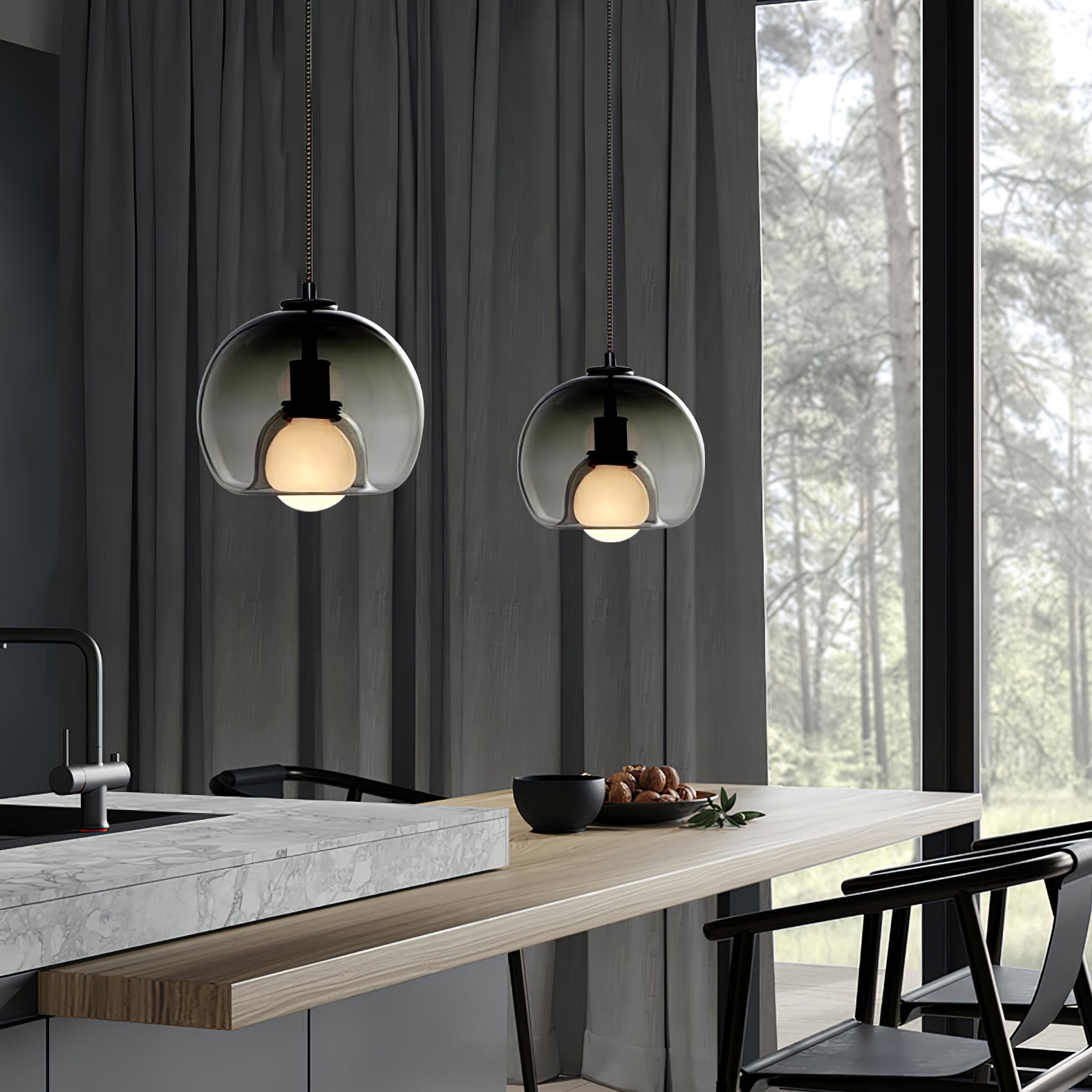 Neritha Glass Contemporary Pendant Light - Neutral Decor