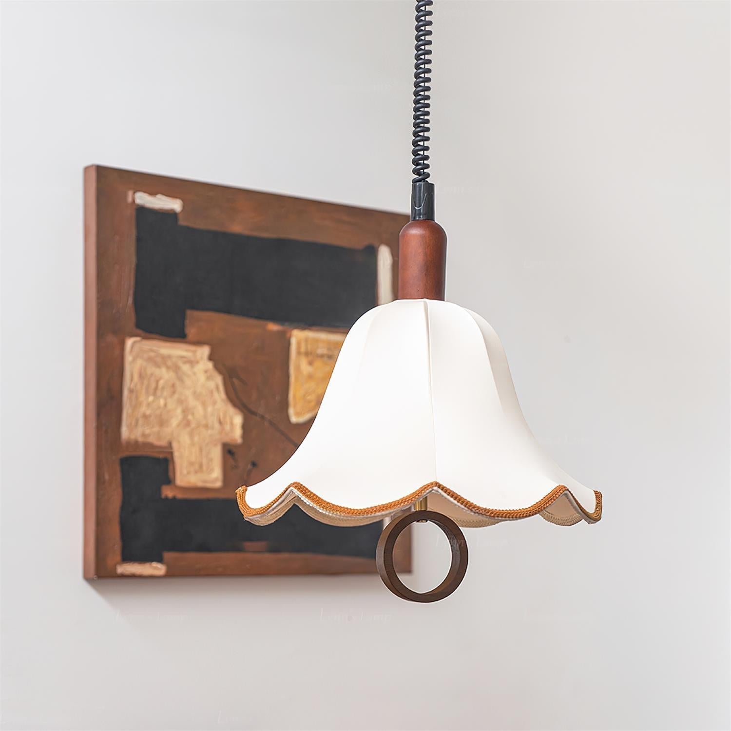 Eurvaryra Classic Elegance Fabric Wood Pendant Light