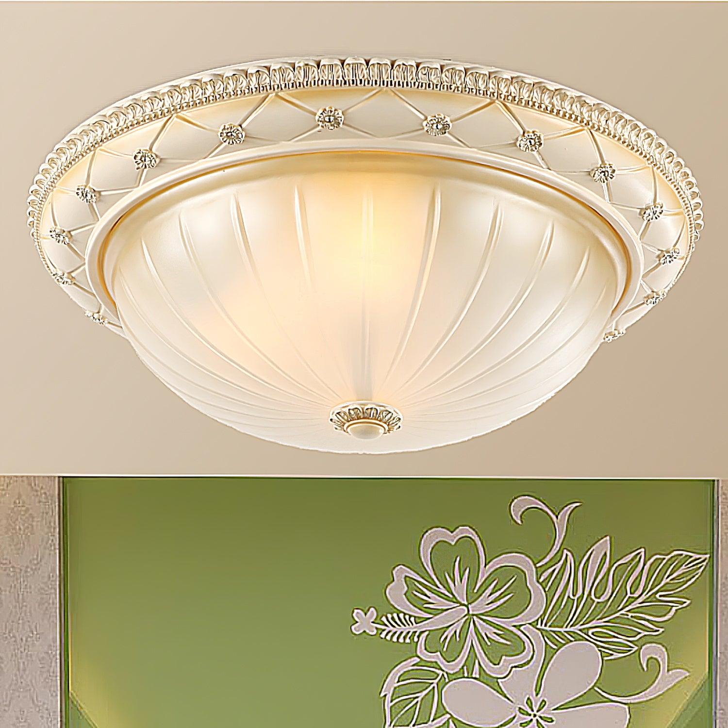 Cerlin Elegance Vintage Resin Glass Flush Ceiling Light