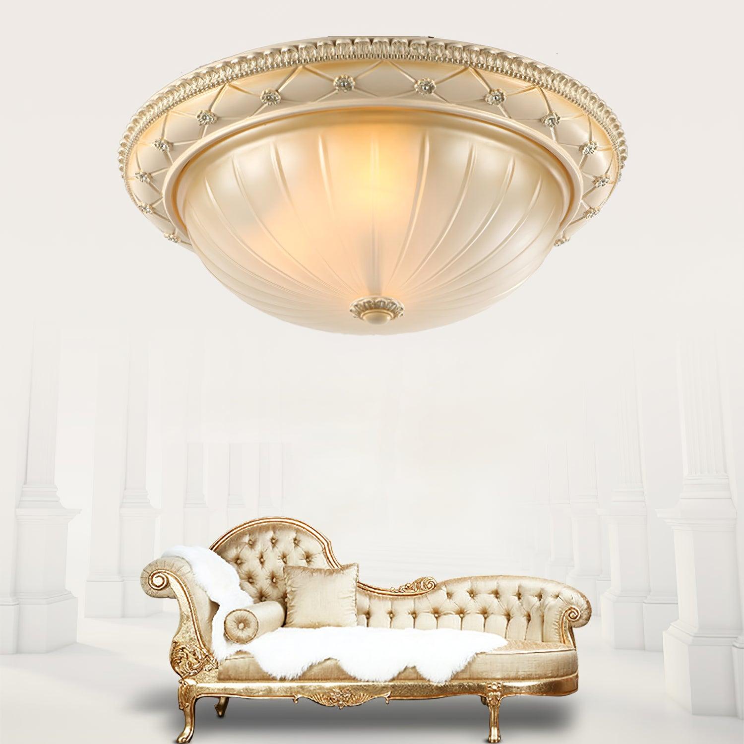 Cerlin Elegance Vintage Resin Glass Flush Ceiling Light