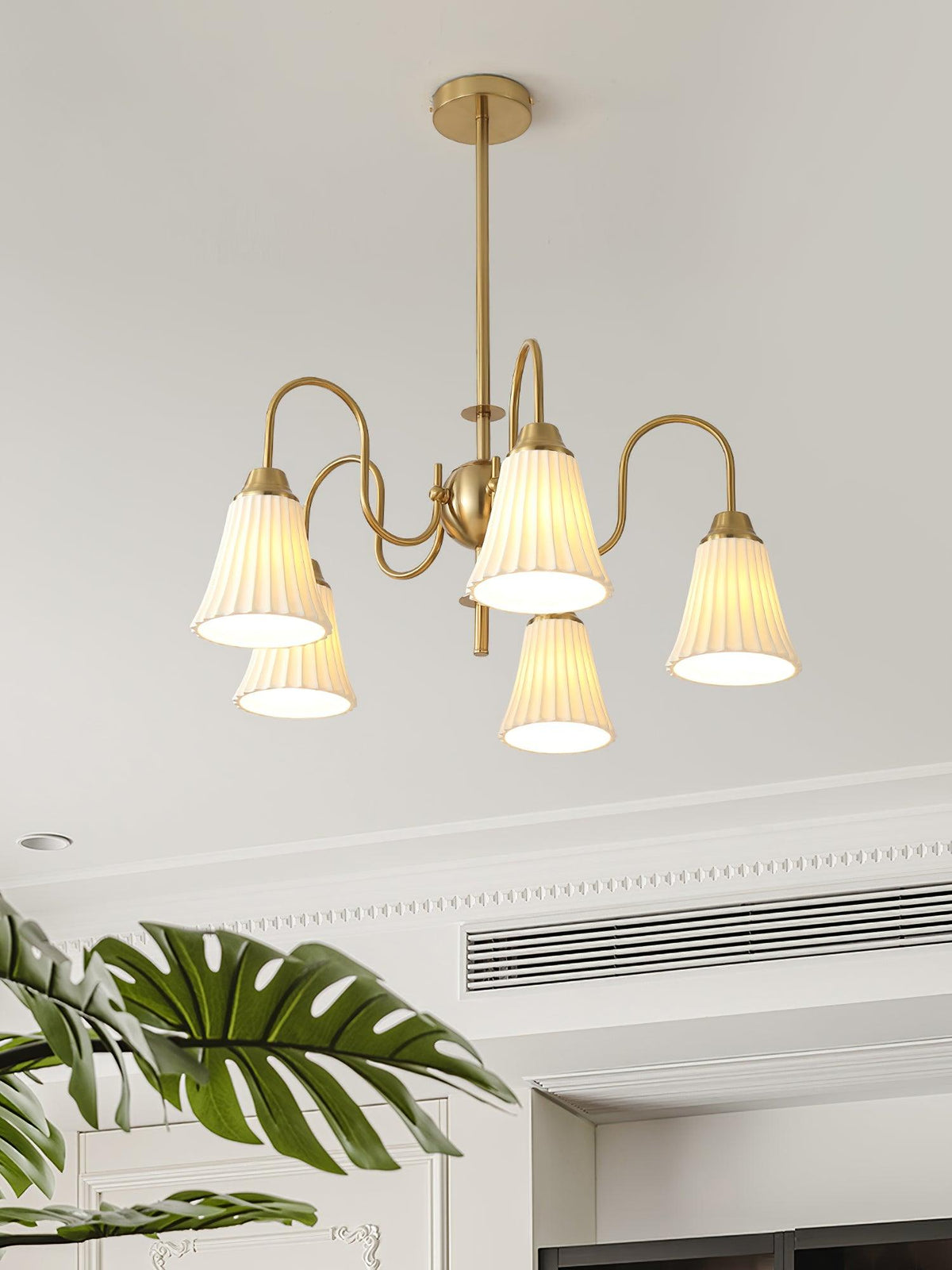 Mireine Chandelier Esther Ceramic Pleated Modern