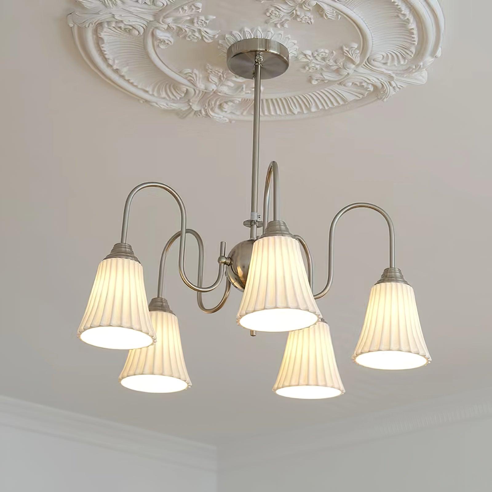Mireine Chandelier Esther Ceramic Pleated Modern