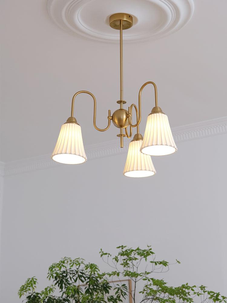 Mireine Chandelier Esther Ceramic Pleated Modern