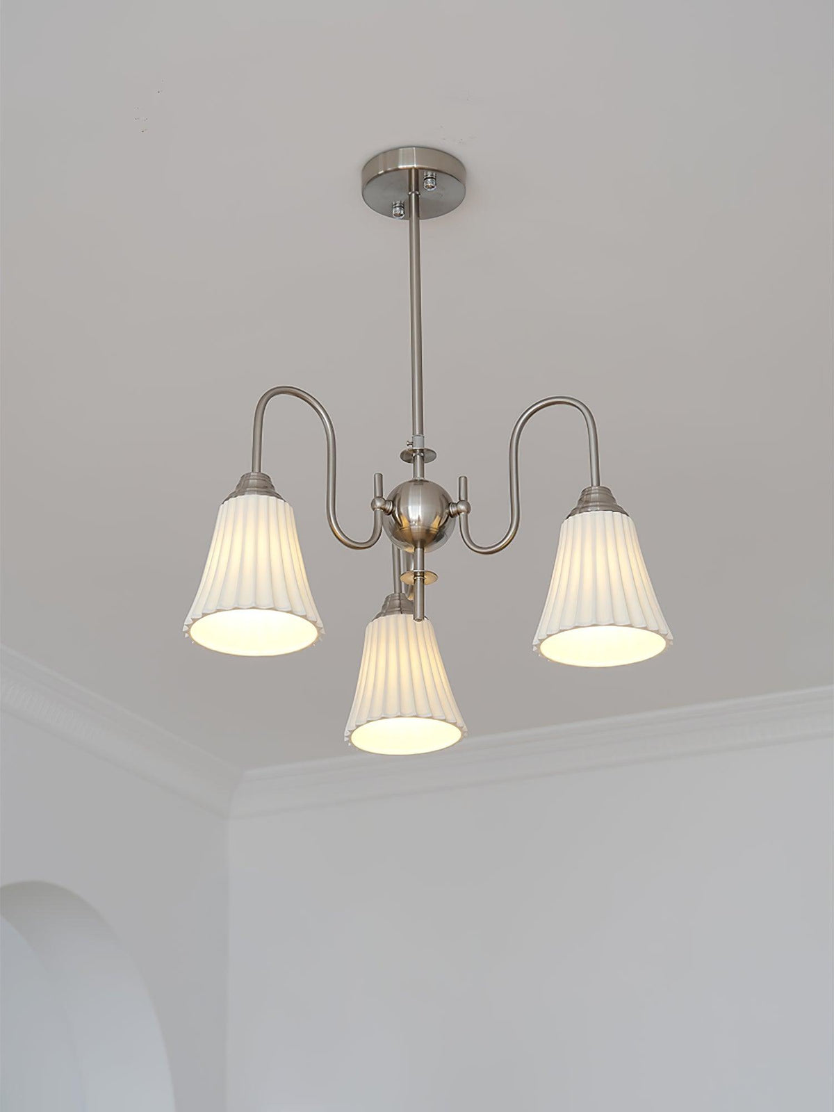 Mireine Chandelier Esther Ceramic Pleated Modern
