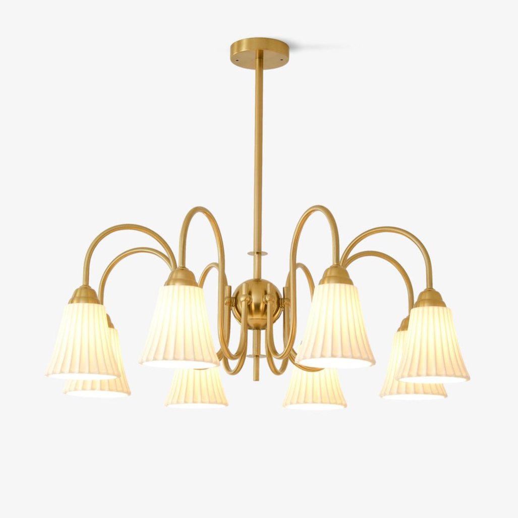 Mireine Chandelier Esther Ceramic Pleated Modern