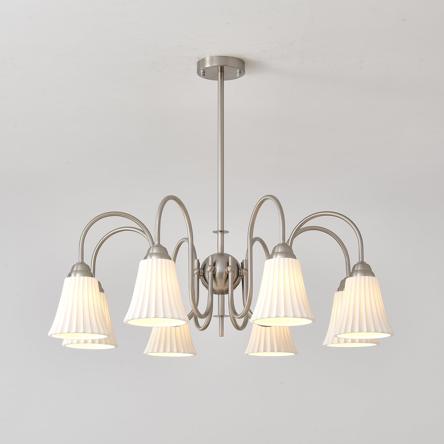 Mireine Chandelier Esther Ceramic Pleated Modern
