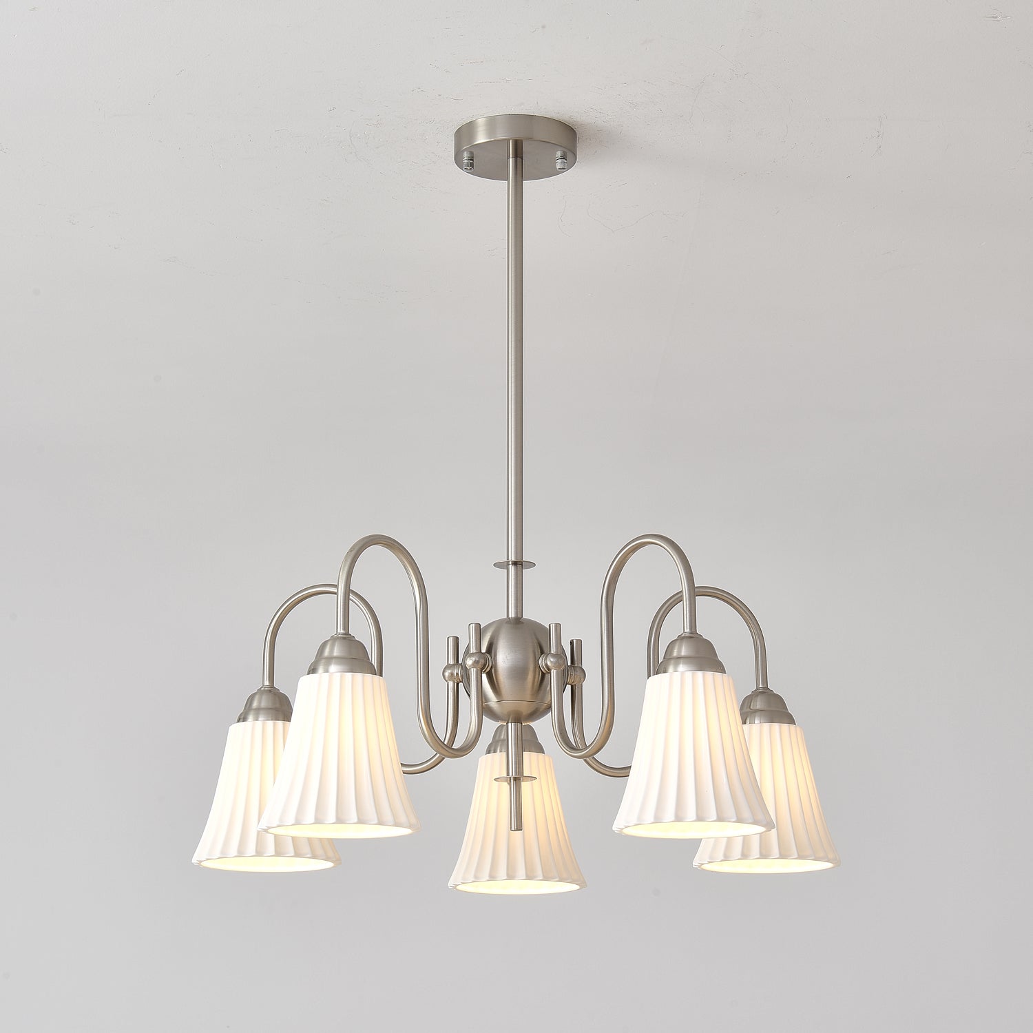 Mireine Chandelier Esther Ceramic Pleated Modern