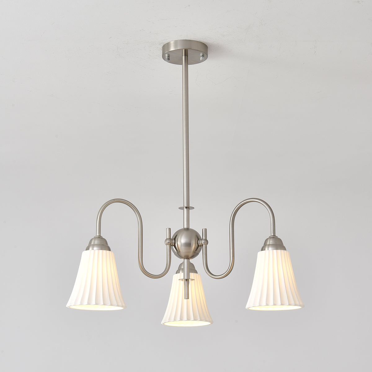 Mireine Chandelier Esther Ceramic Pleated Modern