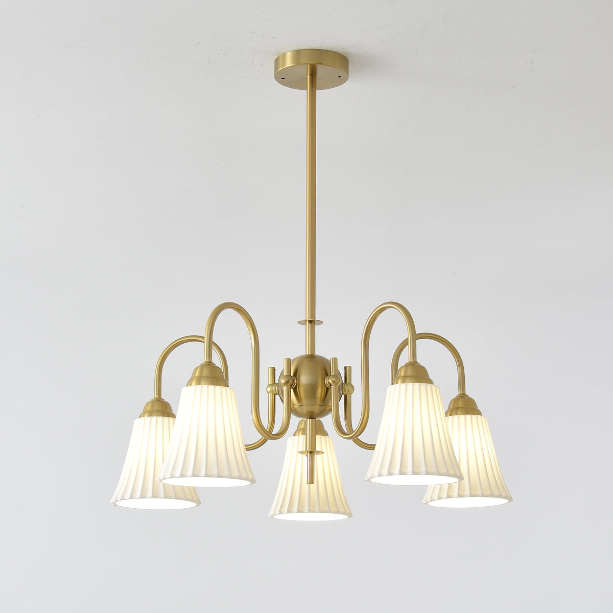 Mireine Chandelier Esther Ceramic Pleated Modern